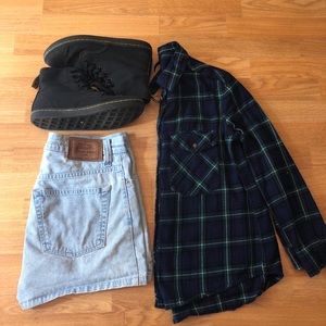 Forever 21 Blue and Green Flannel